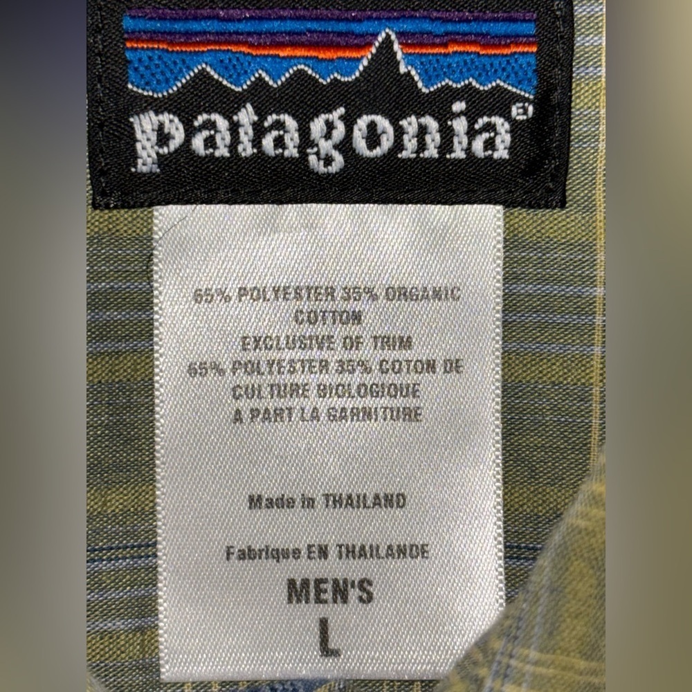 Patagonia Men's Button Front Shirt Short Sleeve Seersucker Striped Plaid Large‌ - Picture 11 of 11